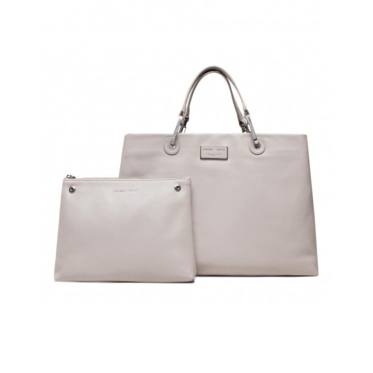 Emporio Armani Borsa a mano Lilla con tracolla regolabile, estraibile logo All Over