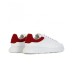 Emporio Armani Sneakers in Pelle Bianca con parte posteriore in gomma rossa e logo Aquila