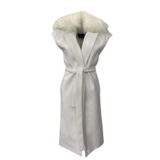 Giulia N Couture Cappotto bianco a giromanica