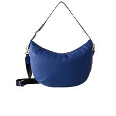 Borbonese Borsa a spalla LUNA BAG 011 MEDIUM in pelle blu