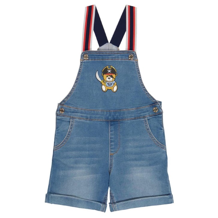 Moschino Salopette in jeans con Patch Teddy Bear