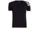 Emporio Armani T-shirt in cotone nera con collo a V e  Logo Aquila stampato