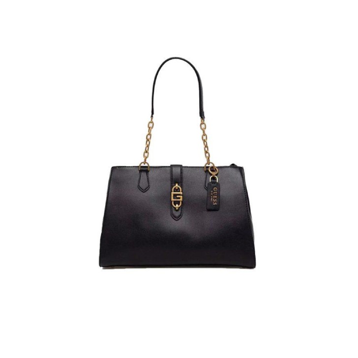 Guess Borsa a spalla Nera da Donna con logo in metallo