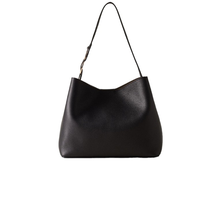 Borbonese Borsa a spalla SECCHIELLO 011 SMALL in pelle Nera