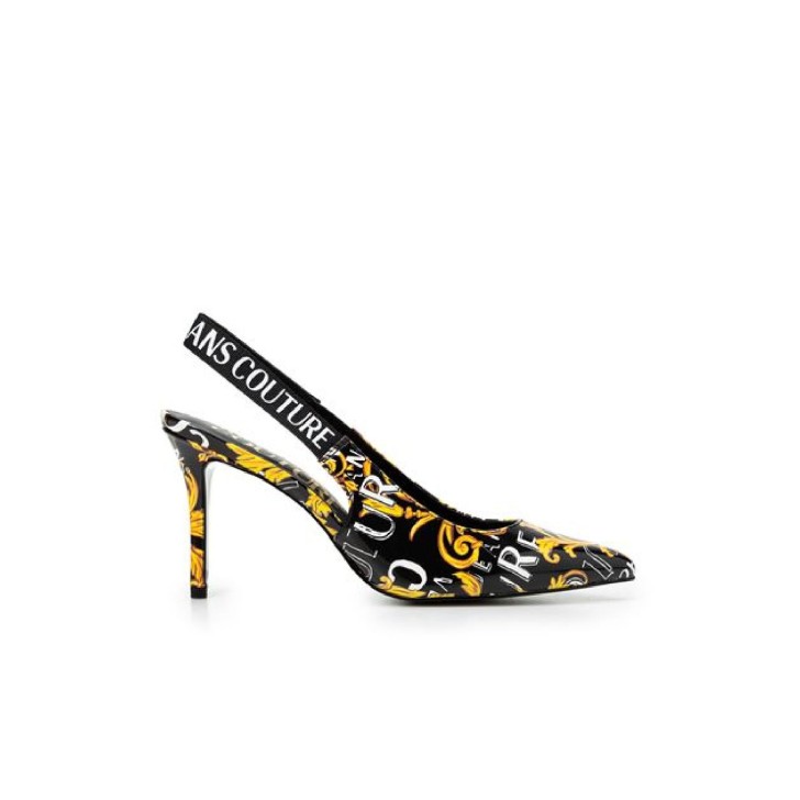 Versace Jeans Couture Décoletté Nera con stampa Baroque all over
