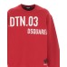 Dsquared2 Felpa in cotone rossa con maxi logo lettering 