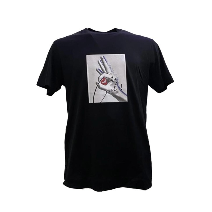 Emporio Armani T-shirt Nera da Uomo con stampa
