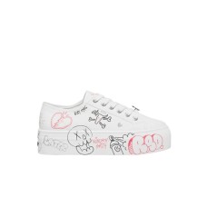 Windsor Smith Sneakers da donna in tessuto con graffiti multicolor