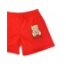 Moschino Pantaloncino Rosso in jersey di cotone con Teddy Bear e logo lettering