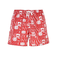 Emporio Armani Swimwear Costume boxer Rosso logo EMPORIO ARMANI All Over