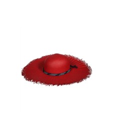 Emporio Armani Cappello Rosso a tesa larga in paglia intrecciata Capsule Mare da Donna