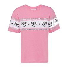 Chiara Ferragni T-shirt Oversize a manica corta Rosa con MAXILOGOMANIA