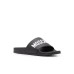 Moschino Ciabatta nera in gomma nera con fascia con logo lettering