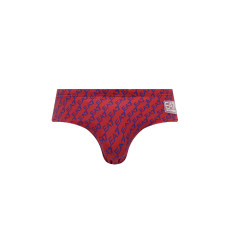 EA7 Emporio Armani Slip Mare da rosso con stampa logo all over