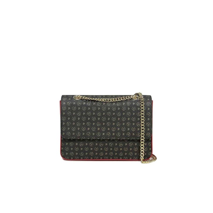 Pollini Borsa Da Donna in stampa Heritage Nero interamente logata