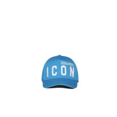 Dsquared2 Cappello Baseball in cotone azzurro con logo ricamato DSQUARED2 ICON