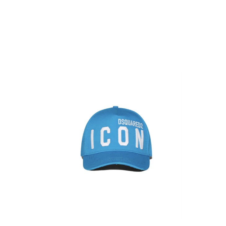Dsquared2 Cappello Baseball in cotone azzurro con logo ricamato DSQUARED2 ICON