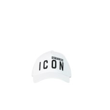 Dsquared2 Cappello Baseball bianco con logo ricamato DSQUARED2 ICON