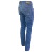 Jeckerson Jeans denim blu cinque tasche con toppe in Alcantara Rosso