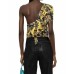 Versace Jeans Couture Top Nero da Donna con stampa Baroque all over