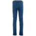 Jeckerson Jeans denim blu cinque tasche con toppe in Alcantara cammello