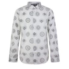 Versace Jeans Couture Camicia Bianca con logo All Over da Uomo