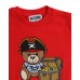 Moschino T-shirt rossa a manica corta con Teddy Bear e logo lettering 