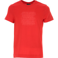 Emporio Armani T-shirt a manica corta Rossa da uomo con logo lettering