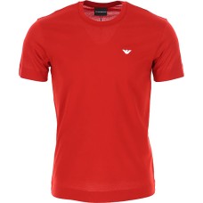 Emporio Armani T-shirt a manica corta Rossa da Uomo con logo Aquila ricamato