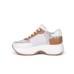 Gattinoni Sneakers bianca con inserti a contrasto cuoio e in stampa Planetarium