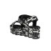 Versace Jeans Couture Sandali da Donna neri con stampa Logo Couture all over