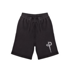 Paciotti bermuda in cotone nero con logo