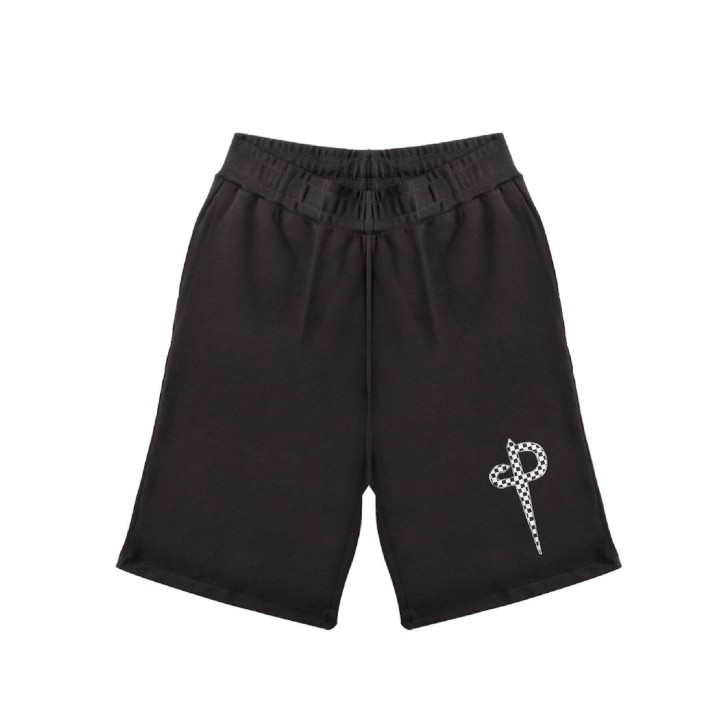 Paciotti bermuda in cotone nero con logo