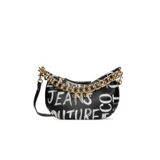 Versace Jeans Couture Borsa a Mano da Donna Nera con Logo Couture all over, Logo Versace Jeans Couture 