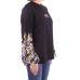 Versace Jeans Couture T-shirt nera da Donna con maniche stampa Baroque