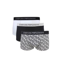 Emporio Armani Set 3 Boxer in cotone elasticizzato vita elastica e logo lettering