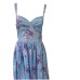 Giulia N  Couture Abito lungo azzurro con stampa floreale Lilla All Over