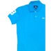 La Martina  Polo azzurra da uomo Logo ricamato a contrasto