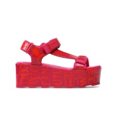 Versace Jeans Couture Sandali da Donna Fucsia con stampa Logo Couture all over