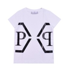 Philipp Plein T-shirt a manica corta bianca con maxi logo 