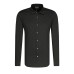 Emporio Armani Camicia SLIM FIT Nera con microlettering all over e collo alla francese
