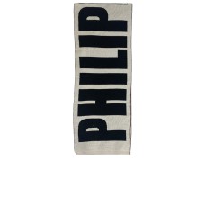 Philipp Plein Sciarpa in misto Lana con logo bicolore