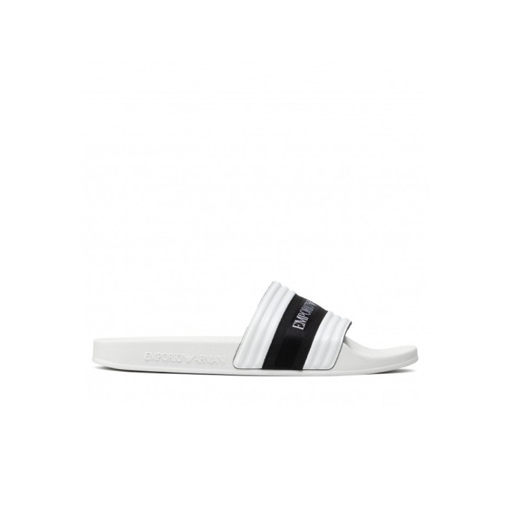 Emporio Armani Swimwear Ciabatta Bianca con logo lettering EMPORIO ARMANI