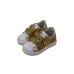 Alviero Martini 1a Classe Sneakers bianca con stampa Geo Classic Inserti laminati oro 