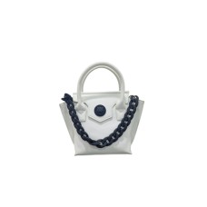 Plein Sport Borsa a mano small bianca con tracolla regolabile estraibile