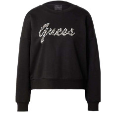 Guess felpa nera con logo in strass 