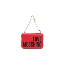 Love Moschino Portafoglio rosso con catena da Donna con logo a contrasto 