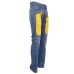 Jeckerson Jeans denim blu cinque tasche con toppe in Alcantara Gialle