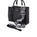 Emporio Armani Borsa a mano MyEA Bag Small Blu Navy stampa cervo con tracolla in nastro con logo lettering All Over regolabile, estraibile
