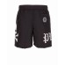 Philipp Plein Boxer da mare nero con logo Lettering e teschio ai lati